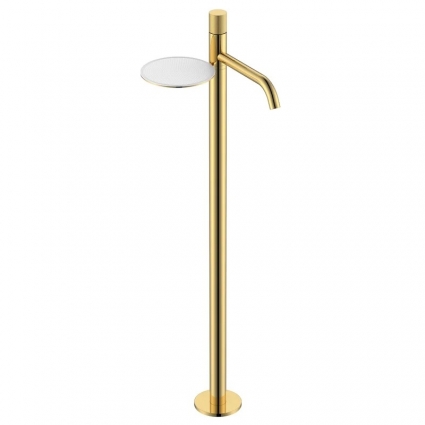 Напольный смеситель для раковины Boheme Stick 120-GG.4 gold spirale однорычажный, золото