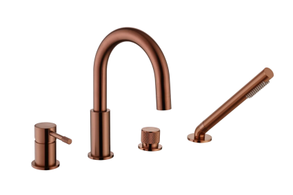 Смеситель на борт ванны Boheme Uno 460-CB copper brushed однорычажный, медь