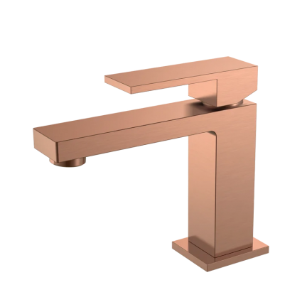 Смеситель для раковины Boheme Qubic 471-CB copper brushed однорычажный, медь