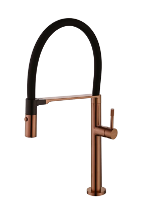 Смеситель для кухни Boheme Uno 114-CB copper brushed однорычажный, длина излива 22.56 см