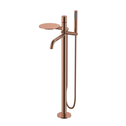 Напольный смеситель для ванны с душем Boheme Stick diamond 129-CB copper brushed, однорычажный, медь