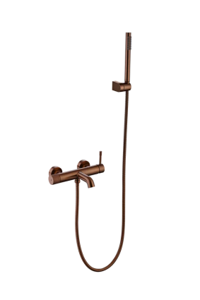 Смеситель для ванны с душем Boheme Uno 463-BRB brushed bronze, однорычажный, бронза