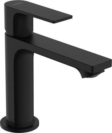 Смеситель для раковины Hansgrohe Rebris E 72559670 с донным клапаном, черный матовый, однорычажный, длина излива 13.3 см