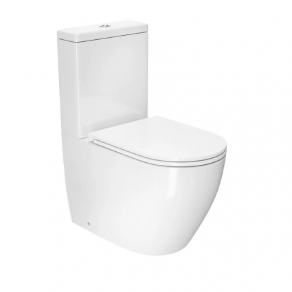 Унитаз-компакт напольный D&K Matrix DT1397516 безободковый, с микролифтом, белый, 39x63 см