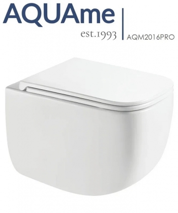 Унитаз подвесной AQUAme AQM2016PRO безободковый белый, 34x48 см