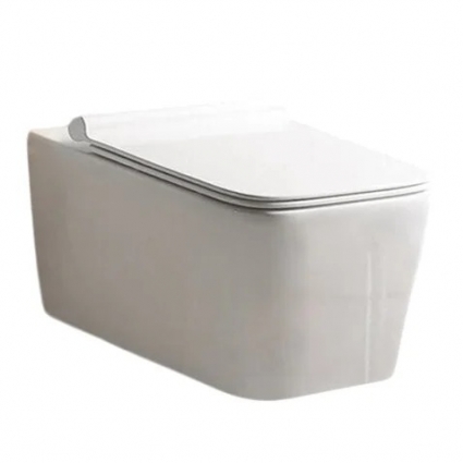 Унитаз подвесной Cerutti Spa Viola Aria Tornado безободковый, с микролифтом, белый, 36.5x52.5 см