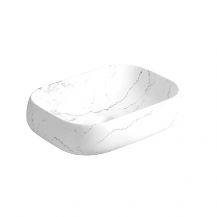 Накладная раковина Cerutti Spa CR0086 MMW2 56,5x42 мрамор матовый белый