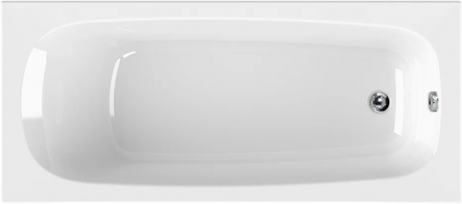 Акриловая ванна Cezares Eco 165-70-41-W37 без опоры 165x70 см, пристенная, белая, прямоугольная, объем 200 л.