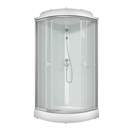 Душевая кабина Niagara Light L90/17 90х90 см, хром матовый, четверть круга, c крышей