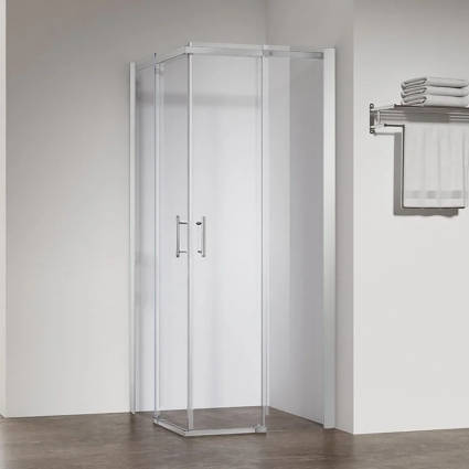 Душевой уголок Veconi Rovigo RV-50CH 100х80 см, профиль хром, стекло прозрачное, прямоугольный, двери раздвижные