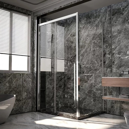 Душевой уголок Veconi Premium Trento PTC-SP-30CH 140x80, профиль хром, стекло прозрачное, двери раздвижные