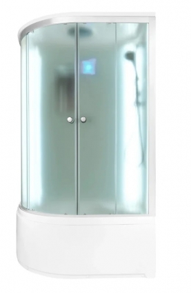 Душевая кабина DTO D120SR LED (120х80х220), высокий поддон (50 см), профиль хром, стекло матовое (4 мм), 4 места, правая, c крышей