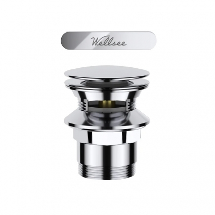 Слив-перелив Wellsee Useful Extras 231921000 55 мм, клик-клак, глянцевый хром, с сифоном