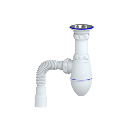 Сифон 1 1/4*32 M220 с гофрой 32*32*40  UNICORN, белый
