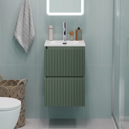 Тумба под раковину без столешницы BelBagno Uno-mini 40 подвесная, 2 ящика, матовая еловая, с доводчиками