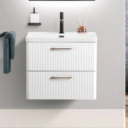 Тумба под раковину без столешницы BelBagno Due 50 bianco lucido подвесная, глянцевая