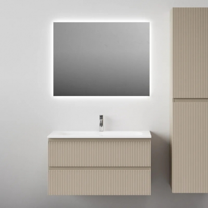 Мебель для ванной комнаты Sancos Snob T 90 подвесная, beige soft, раковина СN7019, с ящиками, с доводчиками
