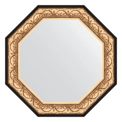 Зеркало Evoform Octagon BY 3846 80х80 барокко золото, в багетной раме