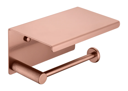Держатель туалетной бумаги Boheme Uno 10971-CB с полкой для телефона, copper brushed, подвесной
