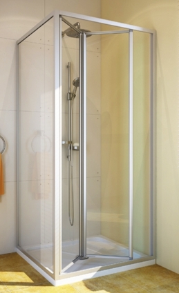 Душевой уголок GuteWetter Practic Square GK-404 правая 120x120 см стекло бесцветное, профиль матовый хром, квадратный, двери складные