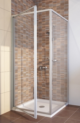 Душевой уголок GuteWetter Practic Square GK-401 левая 85x85 см стекло бесцветное, профиль матовый хром, квадратный, двери распашные