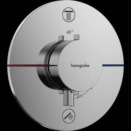 Термостатический смеситель встраиваемый Hansgrohe ShowerSelect Comfort S 15554000 хром термостат,  в современном стиле