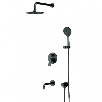 Душевой комплект Am.Pm X-Joy FB85A3RH32 С ВНУТРЕННЕЙ ЧАСТЬЮ, черный, шланг пластиковый 175 см