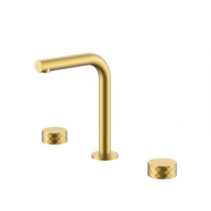 Смеситель для раковины Boheme Stick diamond 152-MG matt gold двухвентильный, золото