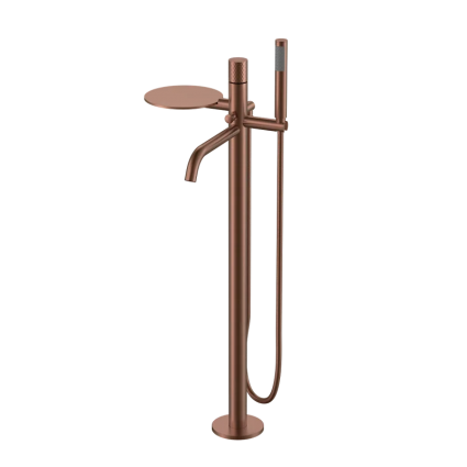 Напольный смеситель для ванны с душем Boheme Stick diamond 129-BRB brushed bronze, однорычажный, бронза