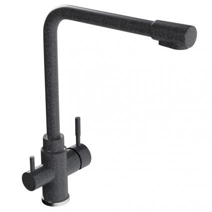 Смеситель для кухни 35к MIXLINE ML-GS13 (309) темно-серый с выходом для питьевого фильтра, однорычажный, длина излива 23.8 см