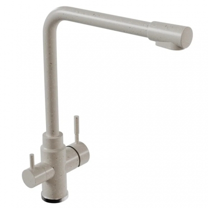 Смеситель для кухни 35к MIXLINE ML-GS13 (331) белый с выходом для питьевого фильтра, однорычажный, длина излива 23.8 см