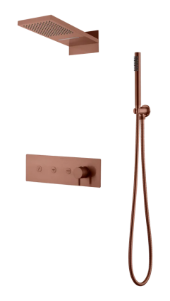 Душевой комплект Boheme Fusion 130-BRB С ВНУТРЕННЕЙ ЧАСТЬЮ, brushed bronze, бронза, шланг металлический 150 см