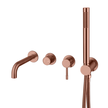 Встраиваемый смеситель для душа и ванны Boheme Uno 464-3-CB С ВНУТРЕННЕЙ ЧАСТЬ, copper brushed, однорычажный, длина излива 15.7 см