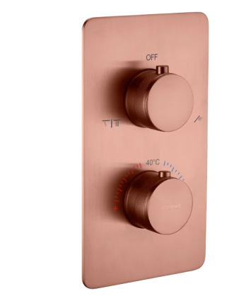 Термостатический смеситель встраиваемый Boheme Cell 134-2-CB С ВНУТРЕННЕЙ ЧАСТЬЮ, copper brushed, термостат, медь