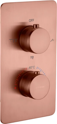 Термостатический смеситель встраиваемый Boheme Cell 134-3-CB С ВНУТРЕННЕЙ ЧАСТЬЮ, copper brushed, термостат, медь