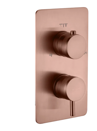 Термостатический смеситель встраиваемый Boheme Cell 135-3-CB С ВНУТРЕННЕЙ ЧАСТЬЮ, copper brushed, термостат, медь