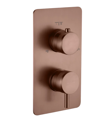 Термостатический смеситель встраиваемый Boheme Cell 135-3-BRB С ВНУТРЕННЕЙ ЧАСТЬЮ, brushed bronze, термостат, бронза