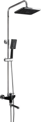 Душевая стойка Frap H57 F2457 хром, черная, штанга 129.5 см, 3 режима