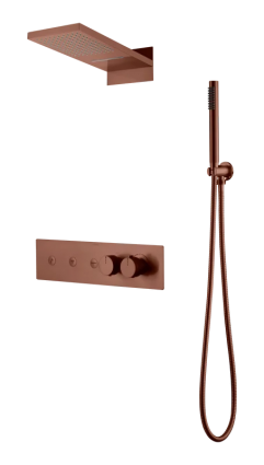 Душевой комплект Boheme Fusion 131-BRB С ВНУТРЕННЕЙ ЧАСТЬЮ, brushed bronze, бронза, шланг металлический 150 см
