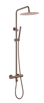 Душевая стойка Boheme Uno 468-T-BRB brushed bronze, с термостатом, бронза, штанга 143.1 см