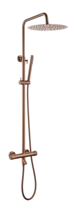 Душевая стойка Boheme Uno 468-T-CB copper brushed, с термостатом, бронза, штанга 143.1 см