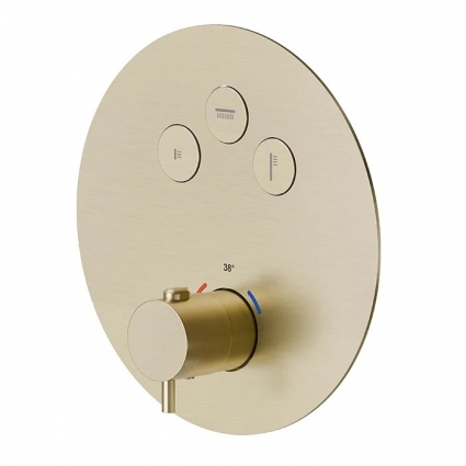 Термостатический смеситель встраиваемый Newform X-Steel 316 70427EX.59.098 pale gold термостат, золото