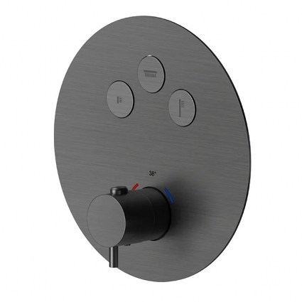 Термостатический смеситель встраиваемый Newform X-Steel 316 70427EX.59.064 gun metal термостат,  в современном стиле