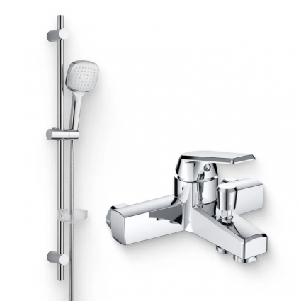Душевой комплект Смеситель Orange One Life One Life P02-100cr + Гарнитур O-Shower O-Shower OS063 хром,  в современном стиле