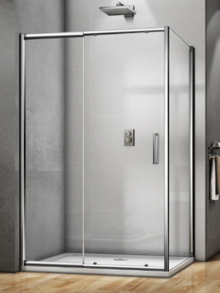 Душевая дверь в нишу Good Door Spirit WTW-100-C-CH 100х190 см, профиль глянцевый хром, стекло прозрачное, раздвижная