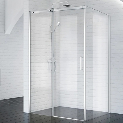 Душевой уголок BelBagno Acqua -AH-1-130/100-C-Cr профиль хром прямоугольный, двери раздвижные