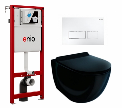 Комплект 3 в 1 инсталляция Enio Profi EN7050050 + Унитаз подвесной Esbano Garcia ESUPGARCB + кнопка белая матовая Linea
