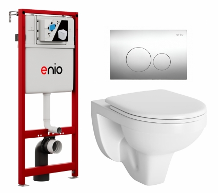 Комплект 3 в 1 инсталляция Enio Profi EN7050050 + Унитаз подвесной Berges Wasserhaus Gamma 081105 + кнопка хром Sfera 
