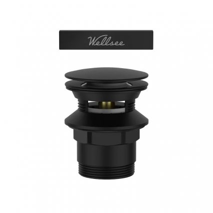Слив-перелив Wellsee Useful Extras 231919000 55 мм, клик-клак, матовый черный, с сифоном