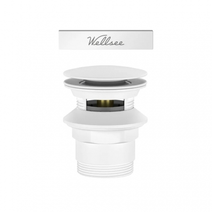 Слив-перелив для ванны Wellsee Useful Extras 231918000 55 мм, клик-клак, матовый белый, с сифоном